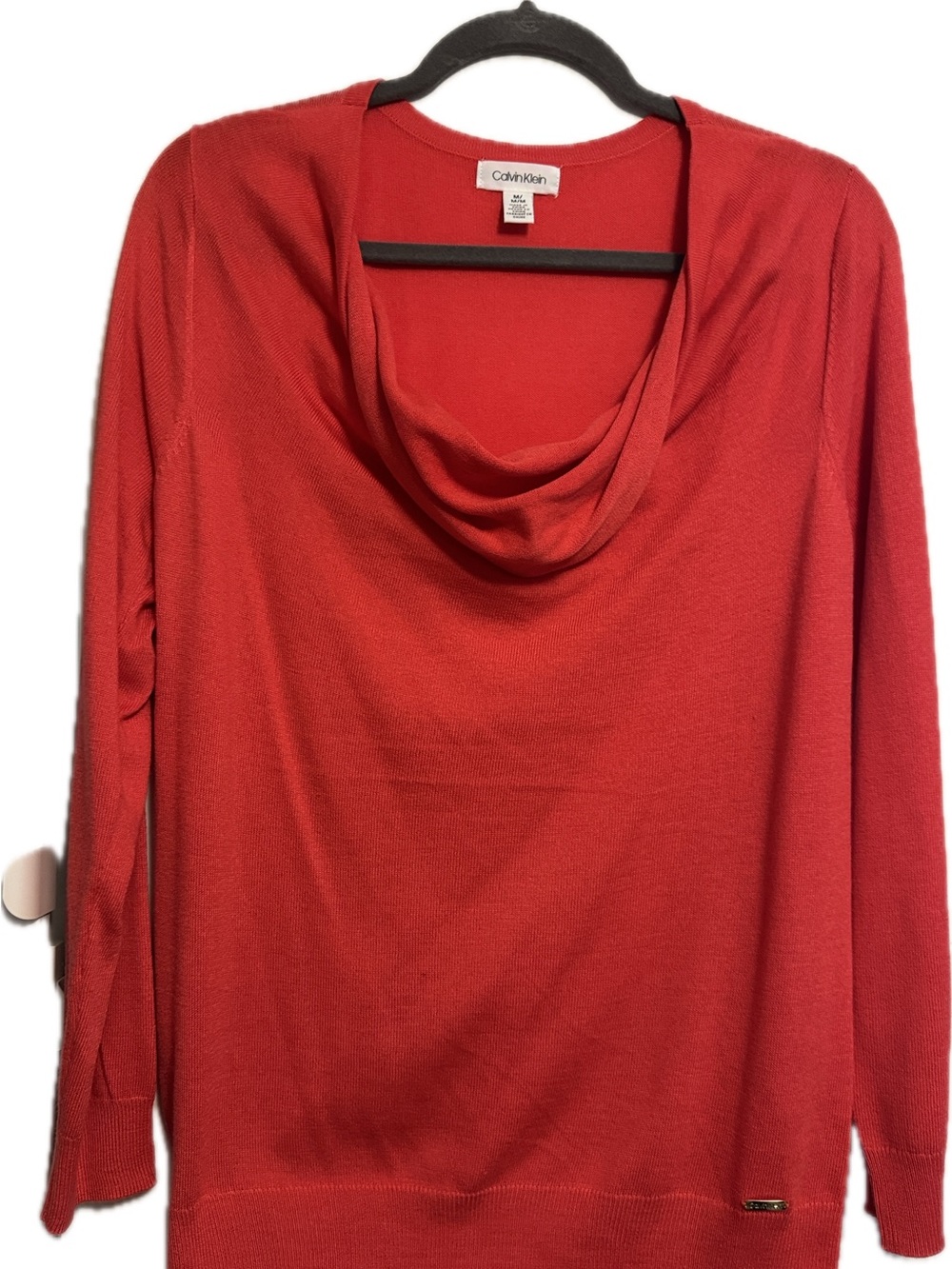 Calvin Klein Bright Red Cowl Neck Sweater